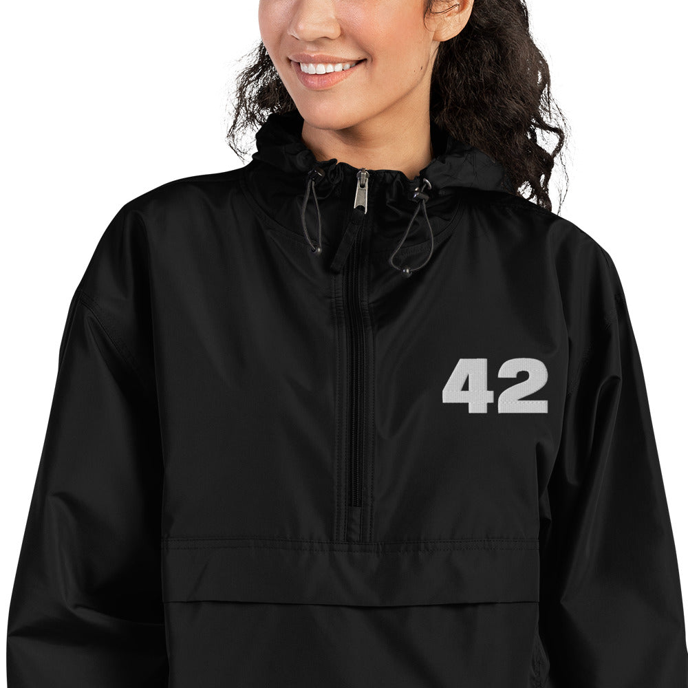 # of US gal per bbl of crude, Embroidered Champion Packable Jacket