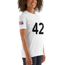 Load image into Gallery viewer, The late, great Jackie Robinson&#39;s jersey #, Unisex T-Shirt
